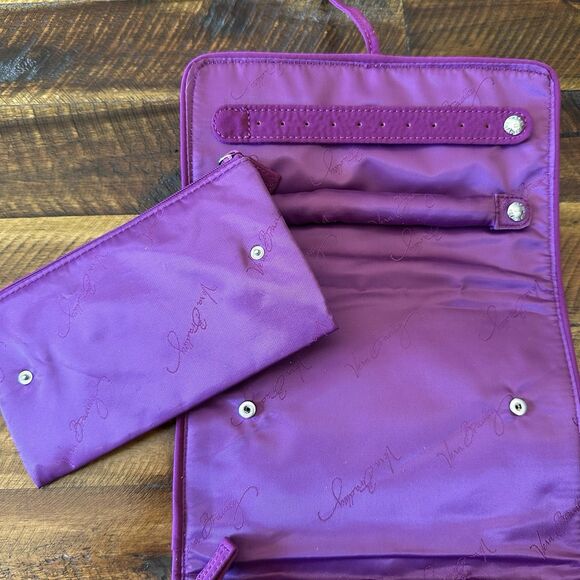 Vera Bradley All Wrapped Up Jewelry Roll Plum Quilted Travel Pouch - Picture 3 of 8